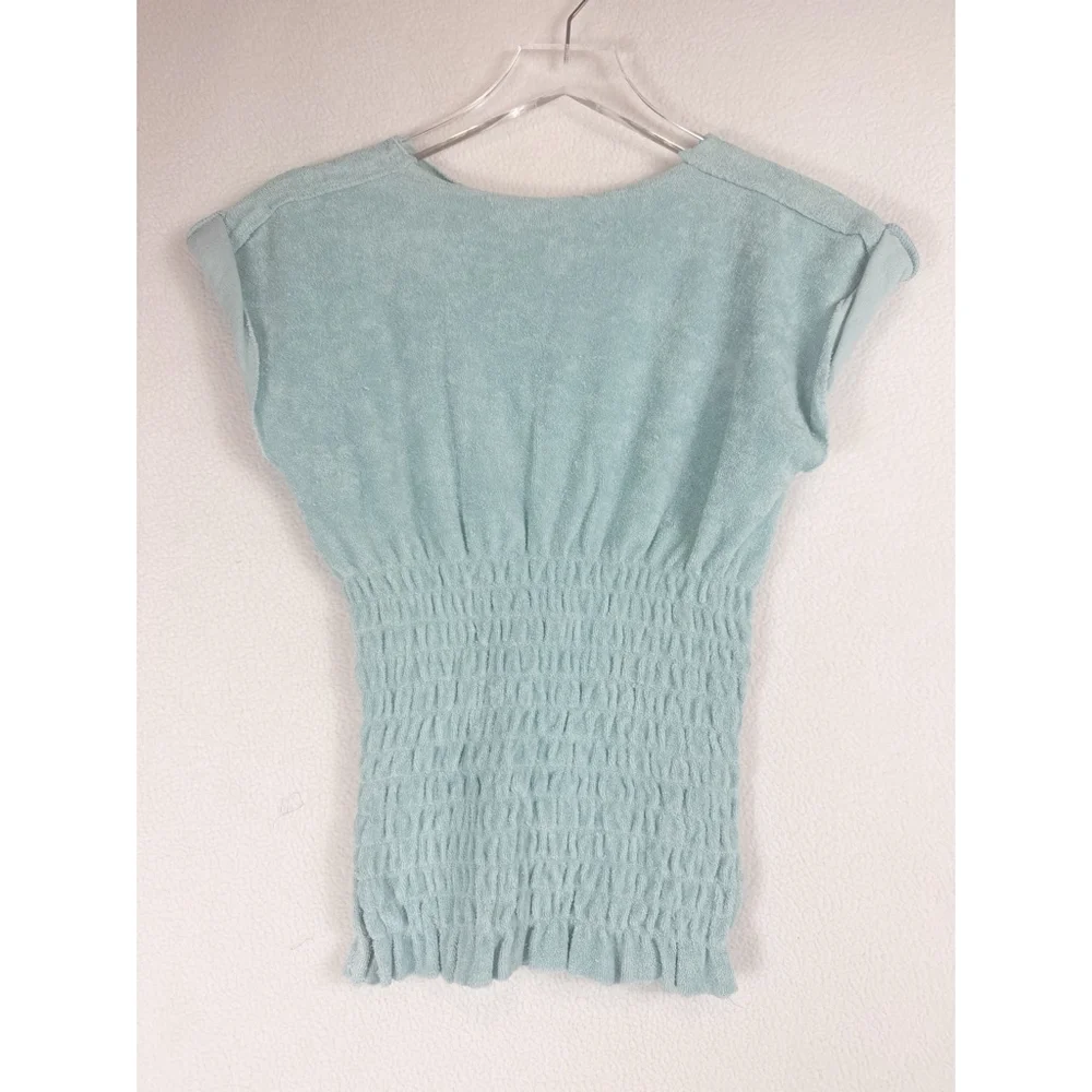 NWOT Free People Sadie Towel Terry Smocked Top XS $68 - Picture 3 of 3